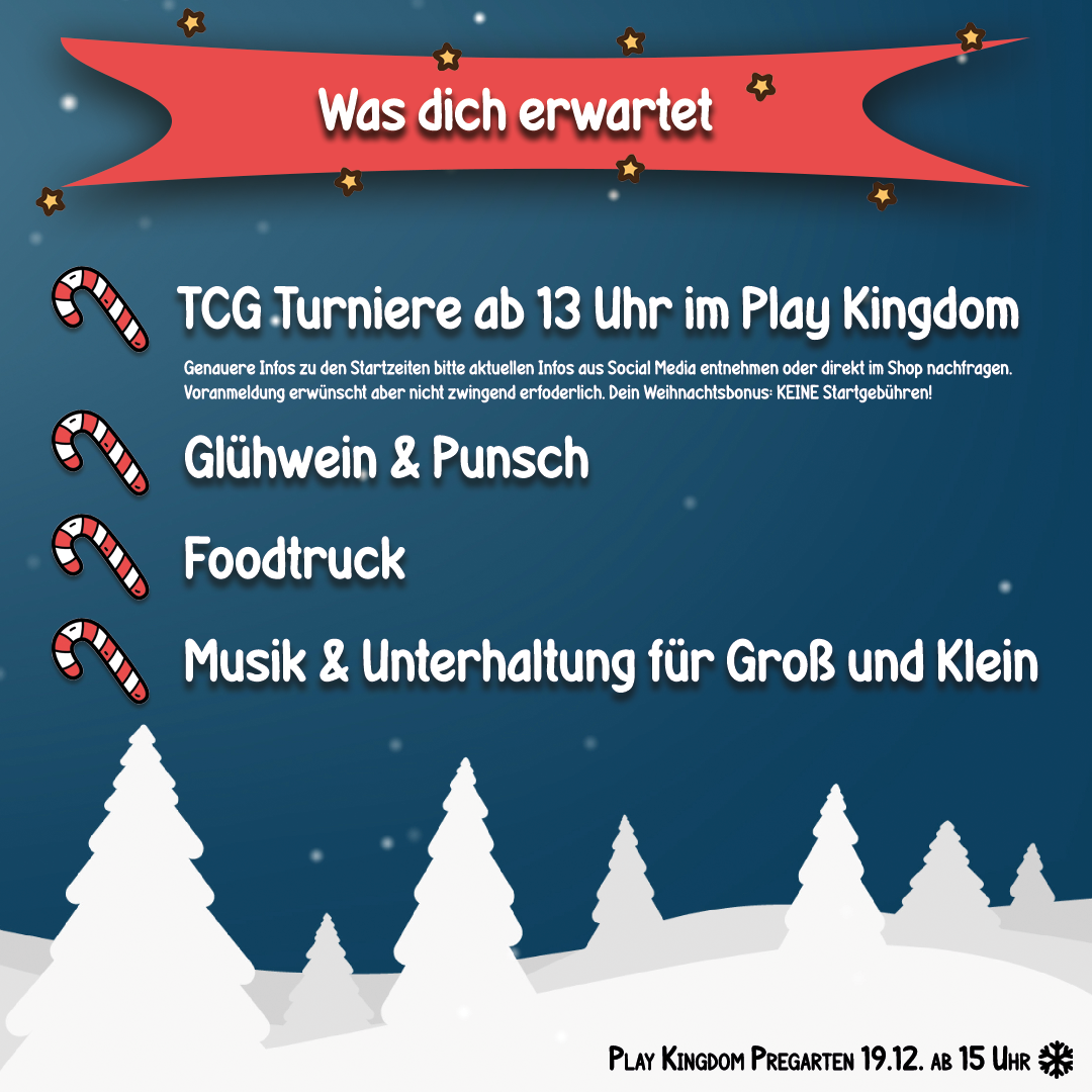 19. Dezember ab 15 Uhr, Play Kingdom, Stadtplatz 18, Pregarten